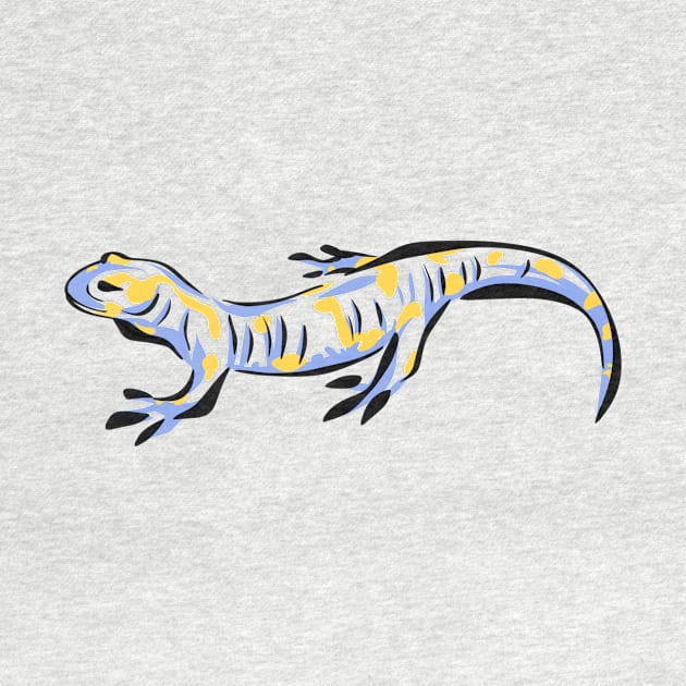 Spotted Salamander Blue Yellow Lizard by Griffelkinn